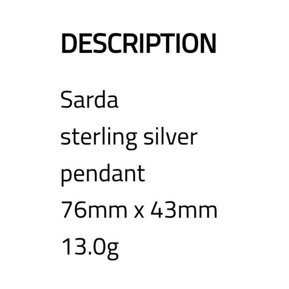 VINTAGE SARDA 3" SIGNED STERLING SILVER PENDANT 76MM X 43MM 13.0 G necklace - Picture 8 of 10